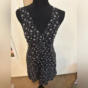 Forever 21 Black White Floral Sundress Small